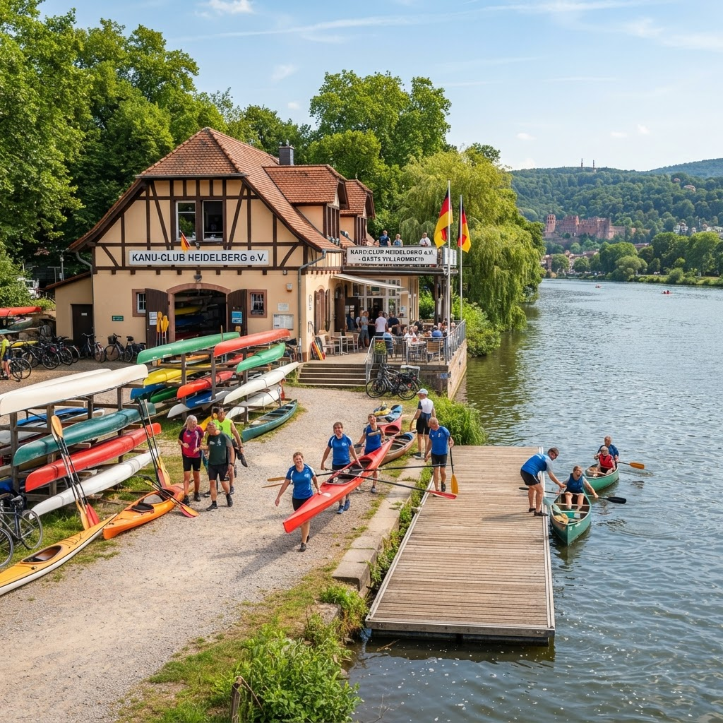 Bootshaus des Vereins am Fluss
